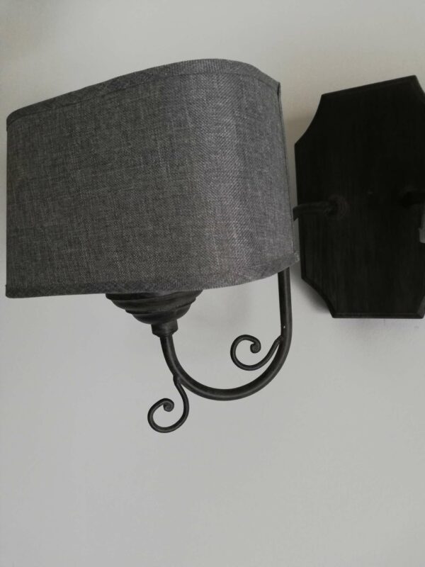 Applique 2 luci in ferro e legno grigio antracite - immagine 4